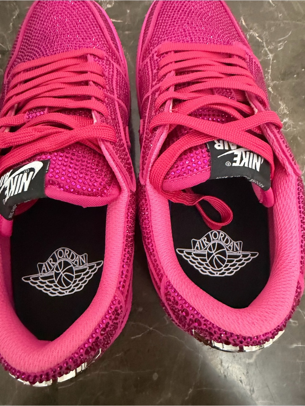 New! Women’s Nike Air Jordan 1 Retro Low OG Swarovski Crystal Sneakers, Size 9.5 - Picture 7 of 15